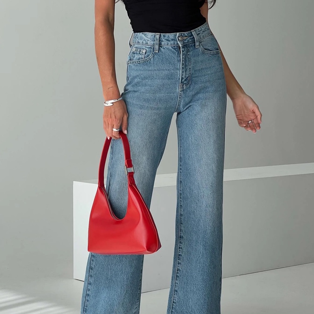 Princess Polly High-Rise Wide-Leg Women’s Jeans in Light Blue